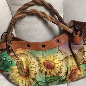 Anushka gorgeous sunflower leather handbag